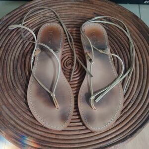 J. Crew Tan Strappy Sandals Size 10